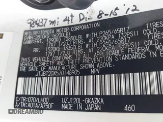 2007 Lexus GX 470 z VIN JTJBT20X570148905, wystawiony jako IAAI lot #42025227 z przebiegiem 293 379 mil mil oraz . Historia ofert i sprzedaży dostępna na DreamBid. Obrazek 9.