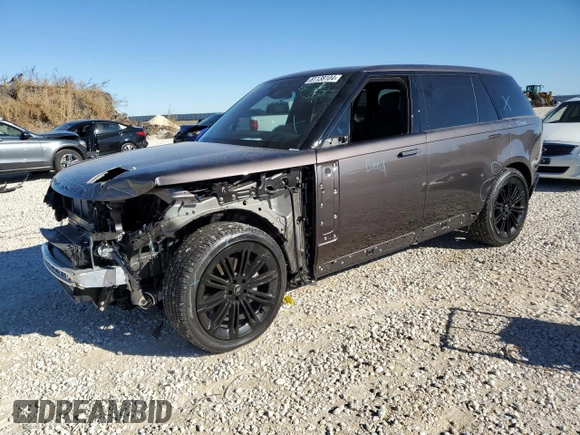 2024 Land Rover Range Rover SE z VIN SALKPBFU2RA213736, wystawiony jako Copart lot #81138104 z przebiegiem 5 250 mil mil oraz Szkoda całkowita • Salvage title. Historia ofert i sprzedaży dostępna na DreamBid. Obrazek 1.