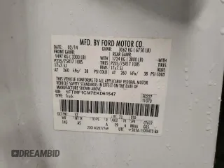 2014 Ford F-150 XL with VIN 1FTMF1CM7EKD61547, listed as a Copart auction lot 51966015 with 175,234 mi miles and Salvage title. Bid and sale history available at DreamBid. Image 13.