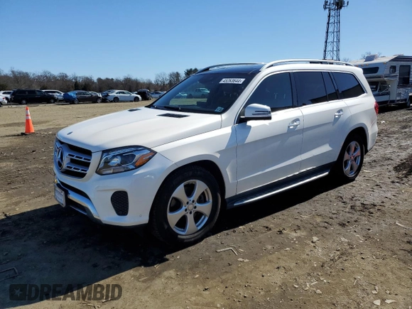 2017 Mercedes-Benz GLS 450 with VIN 4JGDF6EE6HA820771, listed as a Copart auction lot 45263644 with 81,927 mi miles and . Bid and sale history available at DreamBid. Image 1.