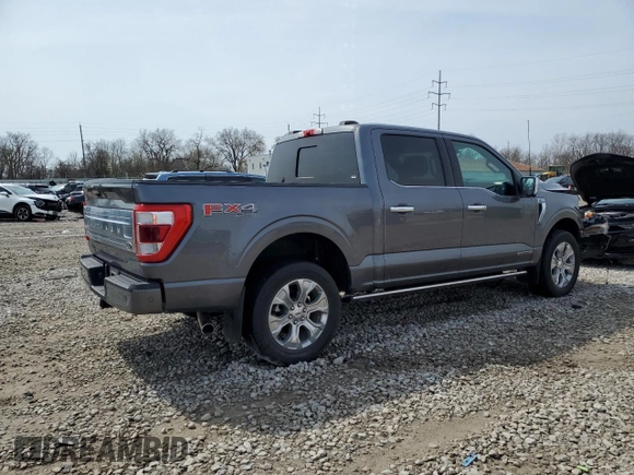 2022 Ford F-150 XL with VIN 1FTFW1ED6NFA25581, listed as a Copart auction lot 51600655 with 33,220 mi miles and Salvage Title. Bid and sale history available at DreamBid. Image 3.