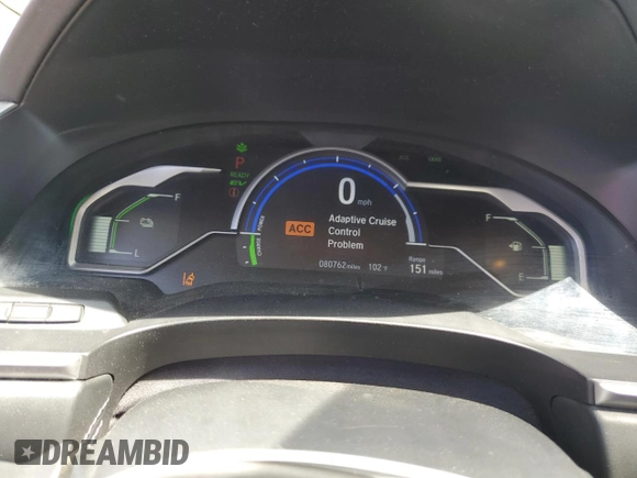 2019 Honda Clarity Plug-In Hybrid with VIN JHMZC5F10KC002651, listed as a Copart auction lot 68852964 with 80,762 mi miles and Salvage Title. Bid and sale history available at carsss.com. Image 9.