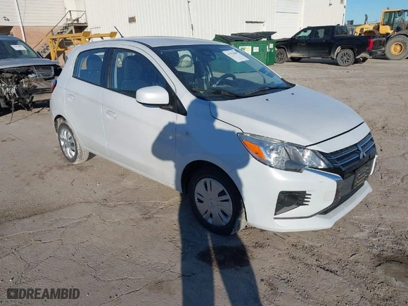 2021 Mitsubishi Mirage ES with VIN ML32AUHJ2MH003759, listed as a IAAI auction lot 41378369 with 48057 miles. Bid and sale history available at carsss.com. Image 1.