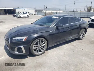 2023 Audi A5 Sportback S line Premium with VIN WAUDACF59PA028223, listed as a Copart auction lot 54166705 with 21,321 mi miles and Salvage title. Bid and sale history available at DreamBid. Image 1.