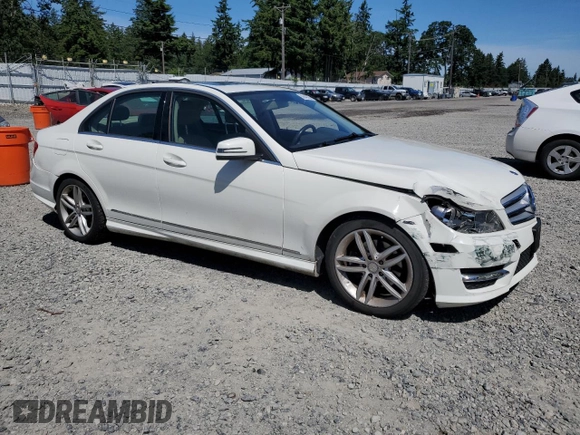 2012 Mercedes-Benz C 300 Sport with VIN WDDGF8BB1CA713617, listed as a Copart auction lot 58546755 with 146,404 mi miles and Salvage title. Bid and sale history available at DreamBid. Image 4.