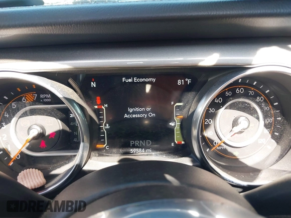 2018 Jeep Wrangler Unlimited Sahara with VIN 1C4HJXEN7JW328981, listed as a IAAI auction lot 42217508 with 59,584 mi miles and . Bid and sale history available at DreamBid. Image 7.