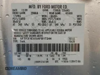 2010 Ford F-150 XL with VIN 1FTFX1EVXAFB17244, listed as a Copart auction lot 50025515 with 0 mi miles and Clean Title. Bid and sale history available at carsss.com. Image 13.