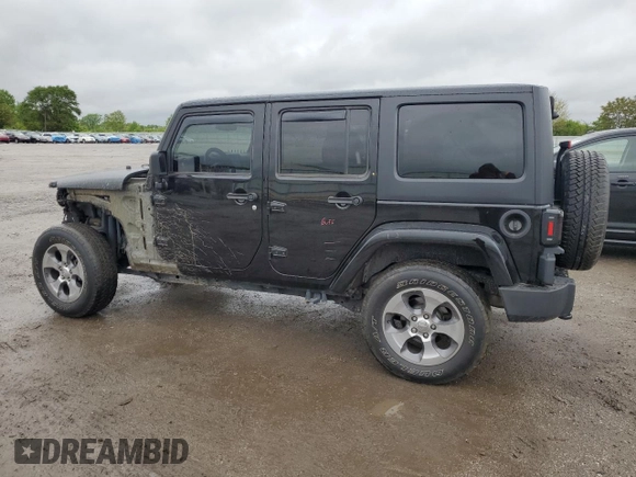 2017 Jeep Wrangler Unlimited Sahara with VIN 1C4BJWEGXHL594203, listed as a Copart auction lot 57359515 with 101,763 mi miles and Salvage title. Bid and sale history available at DreamBid. Image 2.