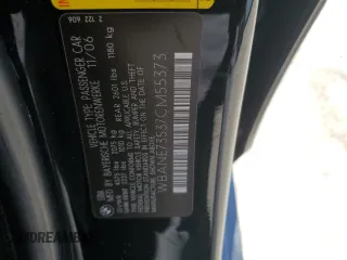 2007 BMW 5 Series 530i with VIN WBANE73537CM55373, listed as a Copart auction lot 46477245 with 217,070 mi miles and Salvage Title. Bid and sale history available at DreamBid. Image 14.