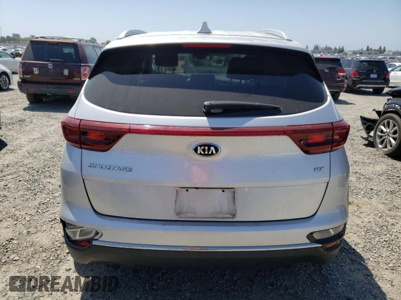 2020 Kia Sportage EX with VIN KNDPN3AC8L7780402, listed as a Copart auction lot 55964355 with 91,728 mi miles and Salvage title. Bid and sale history available at DreamBid. Image 6.