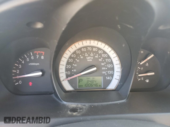 2007 Kia Spectra EX with VIN KNAFE121475450624, listed as a Copart auction lot 77712594 with 100,646 mi miles and Salvage Title. Bid and sale history available at carsss.com. Image 9.