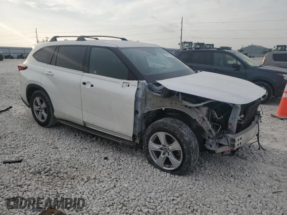 2020 Toyota Highlander LE with VIN 5TDZZRAHXLS027648, listed as a Copart auction lot 53491155 with 92,710 mi miles and Salvage title. Bid and sale history available at DreamBid. Image 4.