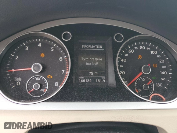 2011 Volkswagen CC Sport with VIN WVWMN7ANXBE731918, listed as a Copart auction lot 73148044 with 160,189 mi miles and Salvage Title. Bid and sale history available at carsss.com. Image 9.