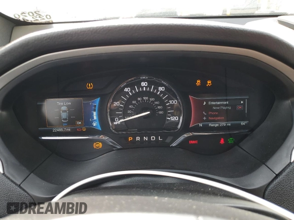 2020 Lincoln MKZ Hybrid Reserve with VIN 3LN6L5LU8LR611648, listed as a Copart auction lot 53107155 with 22,485 mi miles and Salvage title. Bid and sale history available at DreamBid. Image 9.