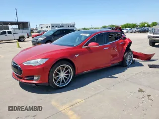 2013 Tesla Model S with VIN 5YJSA1CN5DFP13874, listed as a Copart auction lot 52099355 with 0 mi miles and Salvage Title. Bid and sale history available at carsss.com. Image 1.