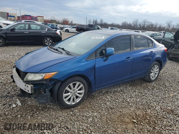 2012 Honda Civic EX with VIN 19XFB2F89CE002130, listed as a Copart auction lot 48515155 with 190,416 mi miles and Salvage Title. Bid and sale history available at DreamBid. Image 1.