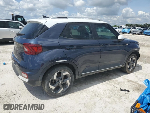 2022 Hyundai Venue Limited с VIN KMHRC8A37NU153198, выставлен на аукционе Copart как лот 61945455 с пробегом 33 185 миль миль и Списание • Salvage title. История ставок и продаж доступна на DreamBid. Изображение 3.