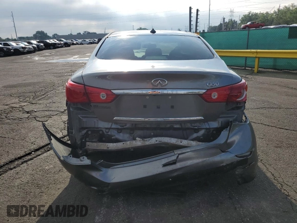 2014 Infiniti Q50 Premium with VIN JN1BV7AP3EM691249, listed as a Copart auction lot 59920285 with 168,208 mi miles and Salvage title. Bid and sale history available at DreamBid. Image 6.