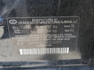 2013 Hyundai Elantra Limited PZEV with VIN 5NPDH4AE3DH351571, listed as a Copart auction lot 45668105 with 105,358 mi miles and Non Repairable. Bid and sale history available at carsss.com. Image 12.