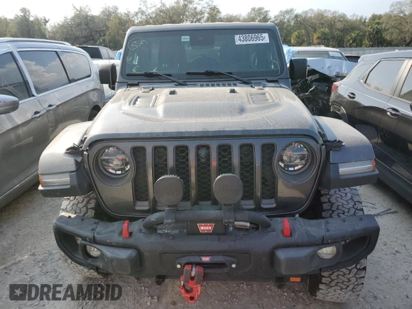 2021 Jeep Wrangler Unlimited Rubicon with VIN 1C4JJXFM1MW760378, listed as a Copart auction lot 43806965 with 38,542 mi miles and Salvage Title. Bid and sale history available at carsss.com. Image 5.