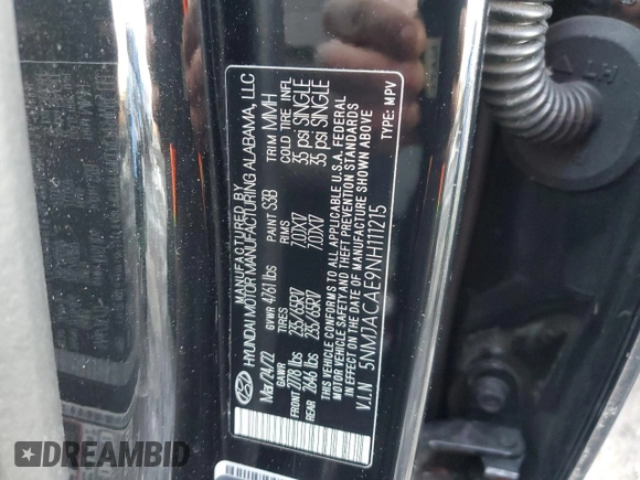 2022 Hyundai Tucson SE with VIN 5NMJACAE9NH111215, listed as a Copart auction lot 41759495 with 162,571 mi miles and Salvage Title. Bid and sale history available at carsss.com. Image 15.