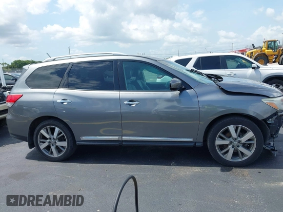 2015 Nissan Pathfinder Platinum with VIN 5N1AR2MMXFC668880, listed as a IAAI auction lot 42371231 with 101,173 mi miles and . Bid and sale history available at DreamBid. Image 14.