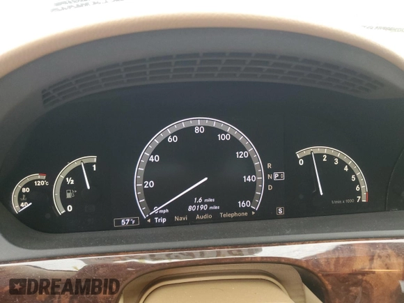 2009 Mercedes-Benz S 550 with VIN WDDNG86X29A248929, listed as a Copart auction lot 57762735 with 80,190 mi miles and Clean title. Bid and sale history available at DreamBid. Image 9.