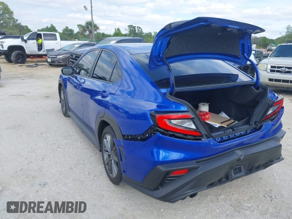 2022 Subaru WRX with VIN JF1VBAA60N9016362, listed as a IAAI auction lot 41633421 with 47,467 mi miles. Bid and sale history available at carsss.com. Image 3.