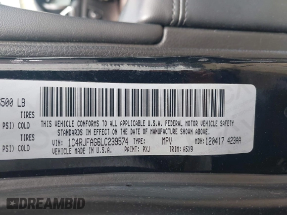2020 Jeep Grand Cherokee Laredo z VIN 1C4RJFAG6LC239574, wystawiony jako IAAI lot #42347295 z przebiegiem 66 607 mil mil oraz . Historia ofert i sprzedaży dostępna na DreamBid. Obrazek 9.