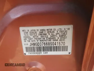 2008 Honda Fit Sport with VIN JHMGD37668S041570, listed as a Copart auction lot 45044285 with 210,084 mi miles and Salvage Title. Bid and sale history available at carsss.com. Image 12.