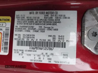2015 Ford Mustang EcoBoost with VIN 1FA6P8TH6F5357867, listed as a IAAI auction lot 42011136 with 58,099 mi miles and . Bid and sale history available at carsss.com. Image 9.
