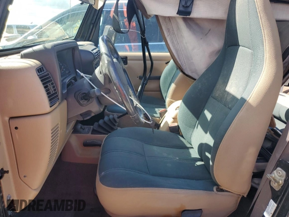 2002 Jeep Wrangler Sahara with VIN 1J4FA59S62P722411, listed as a Copart auction lot 74080364 with 0 mi miles and Non Repairable. Bid and sale history available at carsss.com. Image 7.