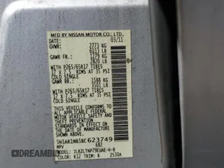 2011 Nissan Pathfinder LE z VIN 5N1AR1NB5BC623749, wystawiony jako Copart lot #51309485 z przebiegiem 199 545 mil mil oraz Szkoda całkowita • Salvage title. Historia ofert i sprzedaży dostępna na DreamBid. Obrazek 14.