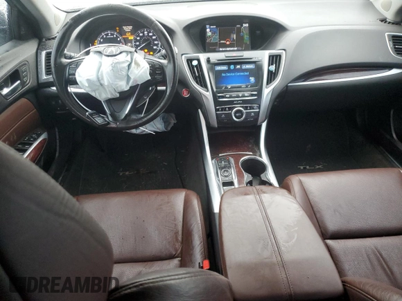 2015 Acura TLX V6 Tech with VIN 19UUB2F57FA024374, listed as a Copart auction lot 45148025 with 128,945 mi miles and Salvage Title. Bid and sale history available at carsss.com. Image 8.