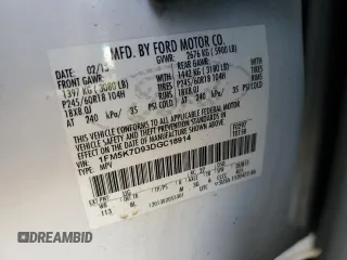 2013 Ford Explorer XLT with VIN 1FM5K7D93DGC18914, listed as a Copart auction lot 46955905 with 201,001 mi miles and Salvage Title. Bid and sale history available at carsss.com. Image 15.