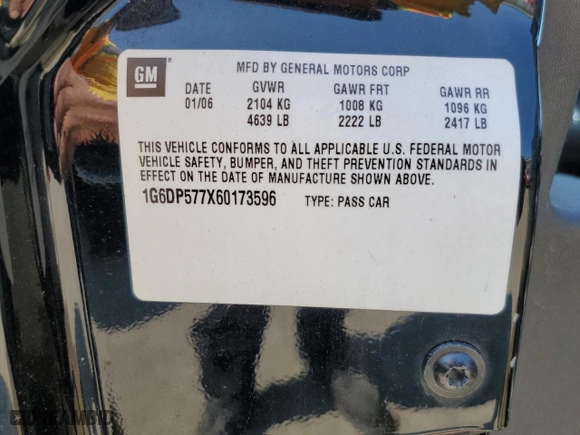2006 Cadillac CTS with VIN 1G6DP577X60173596, listed as a Copart auction lot 61880854 with 133,892 mi miles and Non Repairable. Bid and sale history available at carsss.com. Image 12.