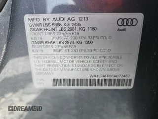 2014 Audi Q5 Premium Plus with VIN WA1LFAFP6EA072452, listed as a Copart auction lot 58823455 with 124,784 mi miles and Non repairable. Bid and sale history available at DreamBid. Image 13.