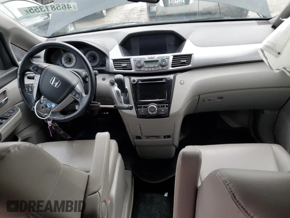 2014 Honda Odyssey EX-L with VIN 5FNRL5H62EB036964, listed as a Copart auction lot 46581355 with 62,290 mi miles and Salvage Title. Bid and sale history available at DreamBid. Image 8.