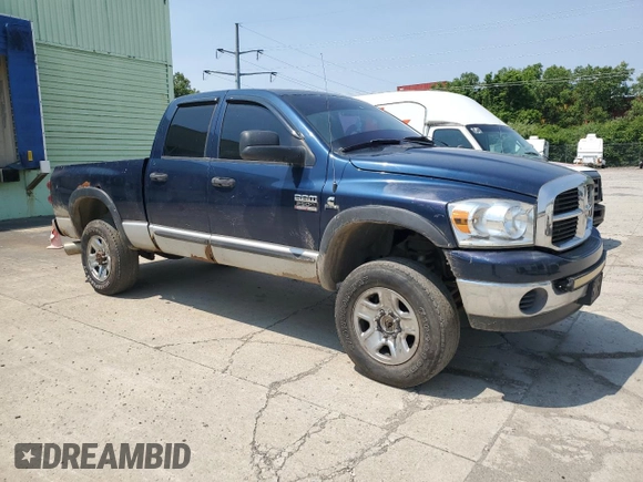2007 Dodge 2500 SLT with VIN 1D7KS28C57J540953, listed as a Copart auction lot 59479515 with 161,192 mi miles and Salvage title. Bid and sale history available at DreamBid. Image 4.