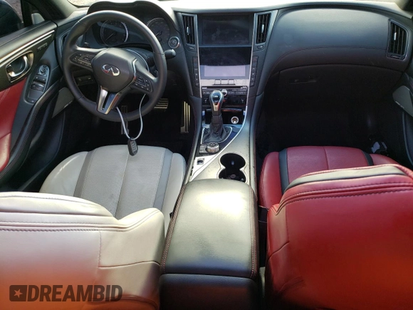 2022 Infiniti Q60 Red Sport 400 with VIN JN1FV7LK5NM660409, listed as a Copart auction lot 71884424 with 35,354 mi miles and Salvage title. Bid and sale history available at DreamBid. Image 8.
