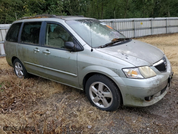 2003 Mazda MPV LX with VIN JM3LW28J030350695, listed as a Copart auction lot 68644034 with 121,200 mi miles and Salvage Title. Bid and sale history available at carsss.com. Image 4.