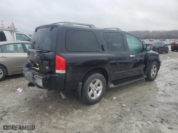 2007 Nissan Armada SE with VIN 5N1BA08A17N713419, listed as a Copart auction lot 85997534 with NaN miles and Salvage Title. Bid and sale history available at carsss.com. Image 3.