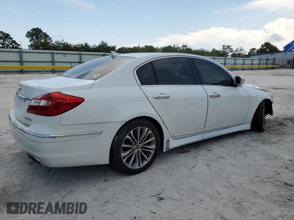 2013 Hyundai Genesis 3.8L z VIN KMHGC4DD7DU244166, wystawiony jako Copart lot #58535535 z przebiegiem 97 449 mil mil oraz Szkoda całkowita • Salvage title. Historia ofert i sprzedaży dostępna na DreamBid. Obrazek 3.