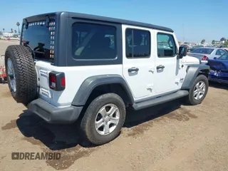 2018 Jeep Wrangler Unlimited Sport with VIN 1C4HJXDG4JW319142, listed as a IAAI auction lot 42702550 with 72,023 mi miles and . Bid and sale history available at DreamBid. Image 4.