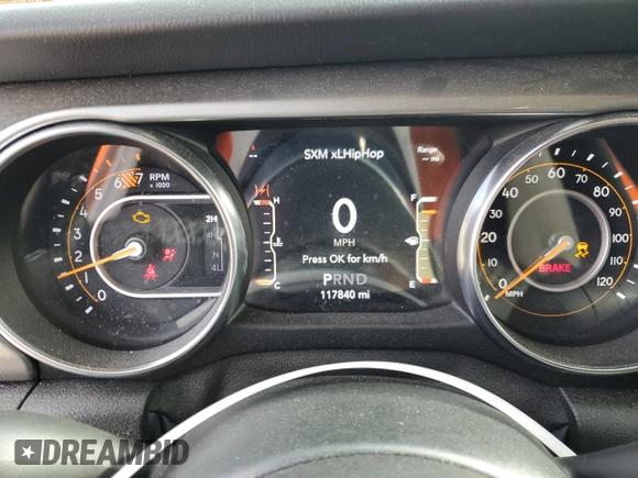 2020 Jeep Wrangler Unlimited Sahara with VIN 1C4HJXEN5LW107415, listed as a Copart auction lot 76152244 with 117,840 mi miles and Salvage title. Bid and sale history available at DreamBid. Image 9.