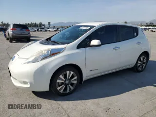 2015 Nissan LEAF S with VIN 1N4AZ0CP4FC333348, listed as a Copart auction lot 52202395 with 44,926 mi miles and Salvage Title. Bid and sale history available at DreamBid. Image 1.