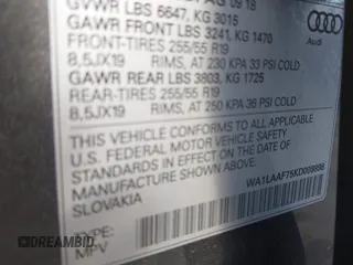 2019 Audi Q7 Premium Plus z VIN WA1LAAF75KD009898, wystawiony jako IAAI lot #41440668 z przebiegiem 56 525 mil mil oraz . Historia ofert i sprzedaży dostępna na DreamBid. Obrazek 9.