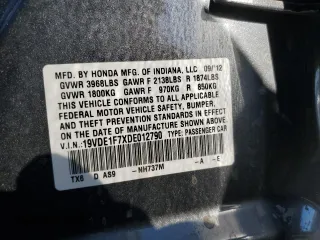 2013 Acura ILX Tech Pkg with VIN 19VDE1F7XDE012790, listed as a Copart auction lot 87703635 with 144,969 mi miles and Salvage Title. Bid and sale history available at carsss.com. Image 12.