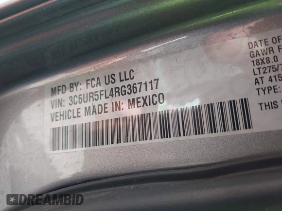 2024 Ram 2500 Laramie с VIN 3C6UR5FL4RG367117, выставлен на аукционе IAAI как лот 41990892 с пробегом 14 238 миль миль и . История ставок и продаж доступна на DreamBid. Изображение 9.