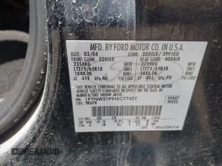 2004 Ford F-250 XL с VIN 1FTNW21P94EC77427, выставлен на аукционе IAAI как лот 42240201 с пробегом Не указан миль и . История ставок и продаж доступна на DreamBid. Изображение 9.